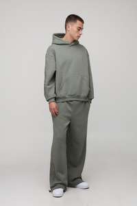 Ensemble de survêtement d'hiver respirant de haute qualité personnalisé avec impression en relief, pantalon de survêtement en coton/polyester, ensemble de jogging, sweat-shirt à capuche coupé et cousu - Product Image 2