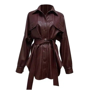 Vestes en cuir de qualité supérieure pour hommes les plus populaires personnalisées de haute qualité col montant Streetwear toile fermeture éclair nouveau design digne d'hiver - Product Image 3