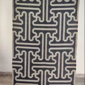 Alfombra Kilim tradicional con mezcla de yute de lana alfombra decorativa hecha a mano alfombra India hecha a mano para cocina de habitación - Product Image 1