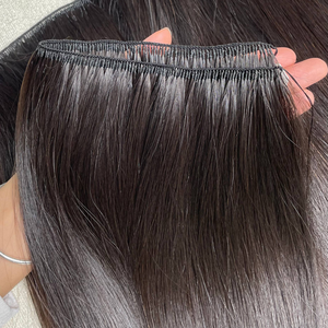 Extensions de cheveux humains vierges à double trame noire naturelle 100% double trame vietnamienne, lisses et raides, 12-30 pouces, douces - Product Image 1