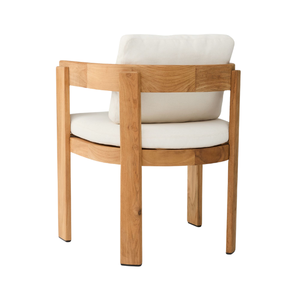 Premium Modern Solid Teak 8-Person <b>Outdoor</b> Dining Set with <b>Cushioned</b> Armchairs and Wide Rectangle T-Leg Table for Patio & Garden - Product Image 5