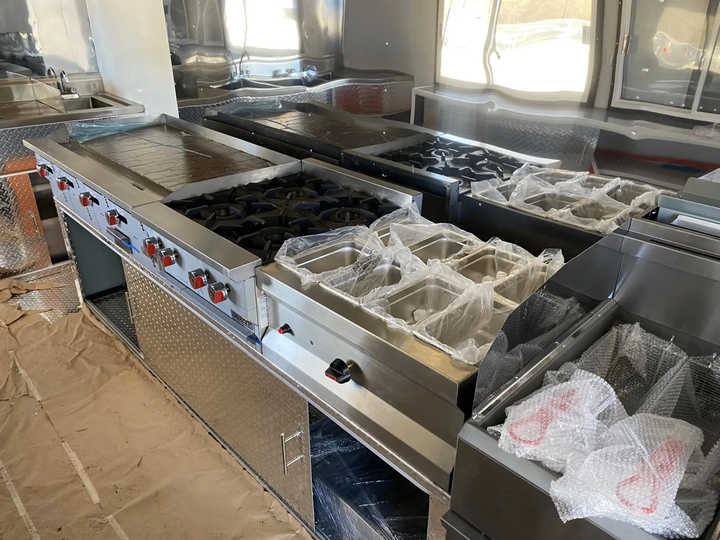Commercial Catering Mobile Fast Food Trailer Street Food Truck Cart Restaurant Equipment Food Vending Cart Full Kitchen