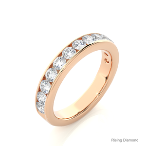 0.96 CTW round Lab ชุดเพชรที่โตขึ้นครึ่งนิรันดร์วงแหวนแต่งงาน CVD และแหวนครบรอบโรสโกลด์ของขวัญวันครบรอบปีที่สมบูรณ์แบบ - Product Image 4