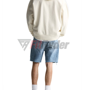 Short en denim de coton lavé foncé personnalisé pour hommes, tarif de gros de mode streetwear vintage avec service OEM - Product Image 2