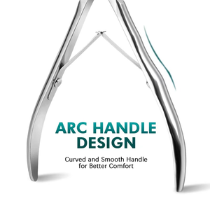 Pinzas para cutículas curvas rusas de alta calidad profesional, cortador de cutículas de uñas personalizado con apertura de mandíbula de 7mm de ancho, nuevo diseño mejorado - Product Image 3