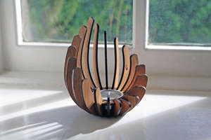 Bougeoir en chêne bougeoir en bois bougeoirs en bois pour la décoration intérieure - Product Image 5