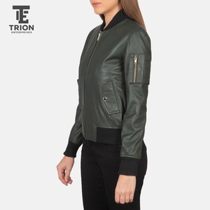 Chaqueta de Cuero Estilo Vintage para Mujer, Aspecto Desgastado, Corte Ajustado, Chaqueta de Motociclista Retro, Cuero Suave de Primera Calidad - Product Image 3
