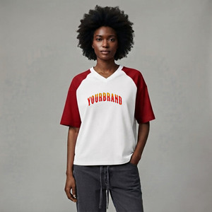 Camisetas al por mayor para mujer, cuello redondo, 100% algodón, hombros caídos, estilo casual de verano, jersey - Product Image 4