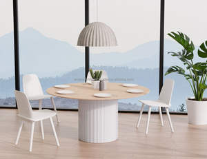 Mesa de Comedor Redonda Moderna de Madera Maciza ARDENA ADT-074 para Hogar, Hotel, Apartamento y Comedores de Villas - Product Image 6