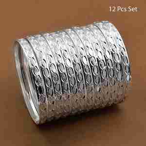 Wholesale Custom Silver Plated Brass <b>Bangles</b>-Traditional Fashion Party 12 Piece <b>Set</b> - Product Image 1