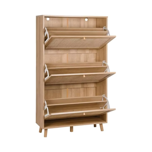 Zapatero de madera abatible hacia arriba fino OEM ODM fábrica al por mayor Zapatero <span class=keywords><strong>con</strong></span> <span class=keywords><strong>puerta</strong></span> de ratán - Product Image 2