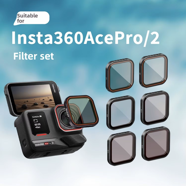 Custom Logo/Packing Available:CPL ND8 ND16 ND32 Lens Filter Kit for Insta360 Ace Pro 2 Neutral Density Camera Accessories