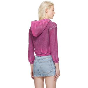 Gran oferta, cremallera frontal, manga larga, Top corto bordado personalizado, Sudadera con capucha, sudadera recortada con bolsillo de canguro para mujer, sudaderas con capucha para mujer - Product Image 3