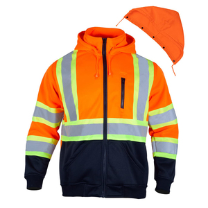 Chaqueta cortavientos reflectante de seguridad de alta visibilidad impermeable de alta calidad con logotipo personalizado hecho en fábrica con bolsillos para ropa de trabajo en invierno - Product Image 5