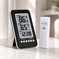 Kabelloser Innen- und Außenthermometer Digitaler Temperaturmonitor Uhr mit Fernsensor 100M Max Min Speicher