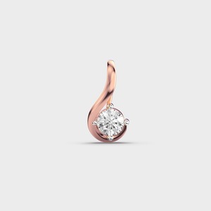 Pendentif solitaire en diamant de laboratoire rond certifié IGI, en or blanc/jaune et rose 9 carats, design en spirale, pour femmes - Product Image 1