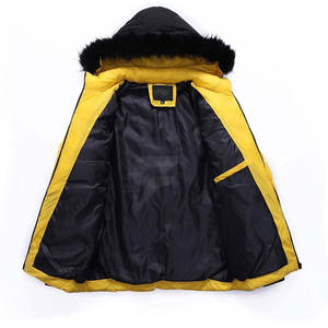 แจ็กเก็ตขนเป็ดของผู้ชายเสื้อโค้ทมีฮู้ดคอปกสูงสไตล์สตรีท - Product Image 3