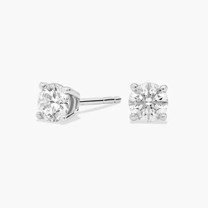 Asequibles Pendientes de Diamantes Redondos Brillantes de Cuatro Puntas de 0.50 Ct, Diamantes Cultivados en Laboratorio en Oro de 14K, para Uso Diario, Regalo - Product Image 1