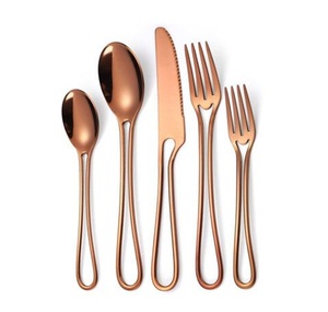 Ensemble de couverts en métal durable et élégant, résistant à la chaleur, écologique, argenterie classique pour un usage quotidien, cafés et service de buffet - Product Image 2