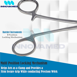 Las abrazaderas curvas 5,5 con mordazas semidentadas hacen su propio producto popular con soporte en línea Instrumentos quirúrgicos de bloqueo recto - Product Image 4