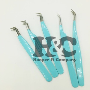 Pinzas de visón de nueva llegada, pinzas de pestañas rectas de acero inoxidable sostenibles, pinzas de extensión de pestañas con logotipo de PVC gratis - Product Image 1