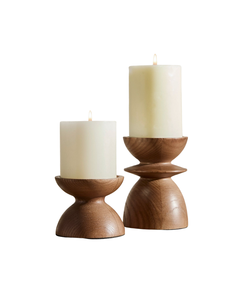 Bougeoirs de pilier en bois de conception minimaliste bougeoirs en bois naturel modernes pour la pièce maîtresse de Table de décoration intérieure - Product Image 1