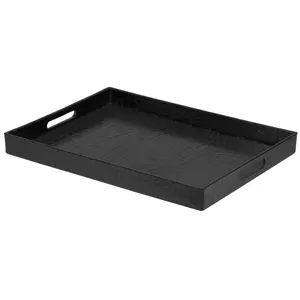 Bandeja de servicio de abrigo negro de madera de la mejor calidad, bandeja de servicio decorativa para el hogar personalizada para uso en cocina a precio mayorista - Product Image 1