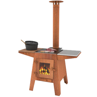 Barbecue en acier Corten de haute qualité, gril rond en métal bon marché, foyer portable d'extérieur