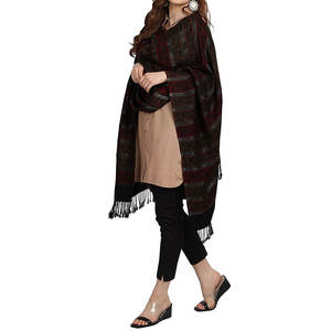 Châle d'hiver en coton de haute qualité imprimé de logo personnalisé à prix d'usine pour les femmes écharpe de broderie de conception différente - Product Image 3