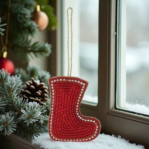 Adornos Campana Árbol y calcetines Decoración colgante Adornos bordados con cuentas para árbol de Navidad y decoración navideña - Product Image 4
