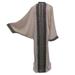 Vente en gros Abaya de luxe personnalisée en satin pour femmes Petite robe turque islamique avec manches à volants Abaya de style Dubaï pour musulmanes - Product Image 2
