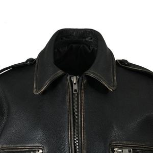 Veste en cuir pour homme de haute qualité avec col montant, design à capuche, tissu respirant, fermeture éclair et poche poitrine - Product Image 4
