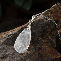 Impressionnant fait à la main en argent Sterling Rose Quartz pierres précieuses pendentif poire forme lunette ensemble pour ensemble de bijoux de mode pour hommes et femmes