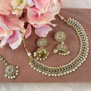เครื่องประดับ kundan คุณภาพพรีเมี่ยมเครื่องประดับอินเดียต่างหูสร้อยคออินเทรนด์ชุดเจ้าสาวขายส่งแฟชั่น Choker สร้อยคอเครื่องประดับ - Product Image 2