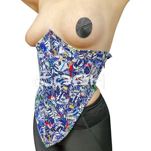 Corset Bustier Streetwear Amincissant Sous la Poitrine avec Baleines en Acier et Motif Graffiti Collage - Fournisseur - Product Image 1