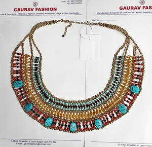 Collar de cristal hermoso étnico personalizado bohemio hecho a mano Cleopatra collar egipcio diseño Halloween - Product Image 4