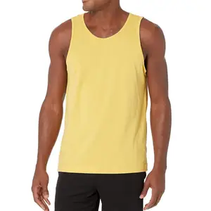 Colore giallo canotta fitness da uomo 2024 nuovo abbigliamento da palestra Sport allenamento in cotone di alta qualità per Fitness da uomo canotta