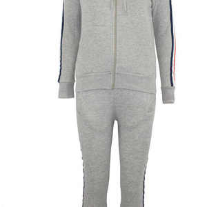 Women <b>Plain</b> <b>Tracksuit</b> 100% Cotton Fleece Custom Print Zipper Hoodies and Track Pants Women Crop <b>Tracksuit</b> 2025 - Product Image 4