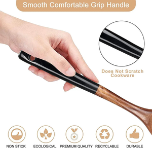 Metier diseño elegante espátula de cocina de madera duradera con mango de agarre de mano largo y resbaladizo cocina esencial por glowin fashion - Product Image 6