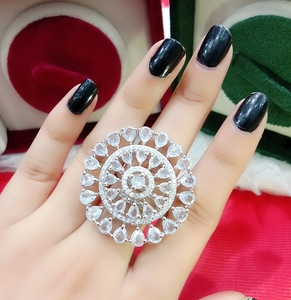 New Arrival Trending Monalisa Stone Fashion <b>Ring</b> Customizable Round Bulk Partywear Jewelry for Women & Girls Brass <b>Ring</b> - Product Image 2