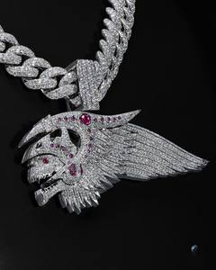 Pendentif en argent 925 avec diamant VVS et moissanite, style hip-hop, avec design de nom glacé, passe le testeur de diamants pour les rappeurs - Product Image 1
