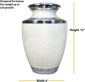 Urne funéraire humaine compagnon extra large blanche Urne double personnalisée pour deux adultes (blanc) - Product Image 3