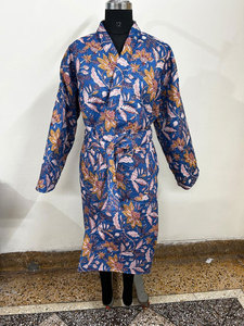 Manteau long matelassé chauffant en coton imprimé animalier orange pour femme, avec ceinture, idéal pour l'automne et l'hiver - Product Image 3