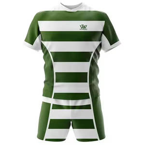 Cómodo Uniforme de Rugby de poliéster 100% de alta calidad Pantalones cortos de secado rápido Mangas Uniforme de Rugby - Product Image 2