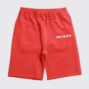 Streetwear d'été décontracté personnalisé en coton délavé à l'acide Short de jogging à taille élastique avec strass graphique imprimé lavé solide - Product Image 4