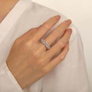 Jeulia Sterling Silver <b>Crown</b> <b>Ring</b> with Zircon-Trendy Rhodium Plated Engagement Jewelry - Product Image 4