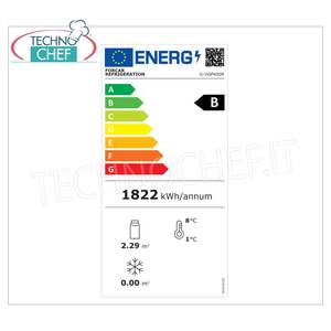 Vitrina Refrigerada Eléctrica Technochef de 1 Puerta, Temperatura +2/+8°C, Capacidad de 408 Litros, Clase B, Modelo G-VGP400R para Pastelería - Product Image 2