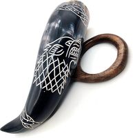 Corne à boire de boeuf de Style Viking tasse enduite sans danger pour les aliments grands prix en vrac technique polie plus grandes cornes à boire