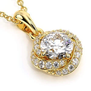 Exclusivos Conjuntos de Joyería Fina con Colgante de Moissanita y Piedras Laterales de Zirconia para Fiestas y Eventos - Product Image 4