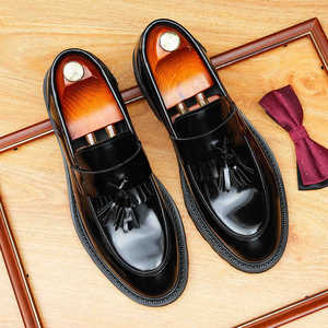 Chaussures Oxford pour hommes de haute qualité, en cuir véritable, à bout pointu, idéales pour les tenues de cérémonie - Product Image 4